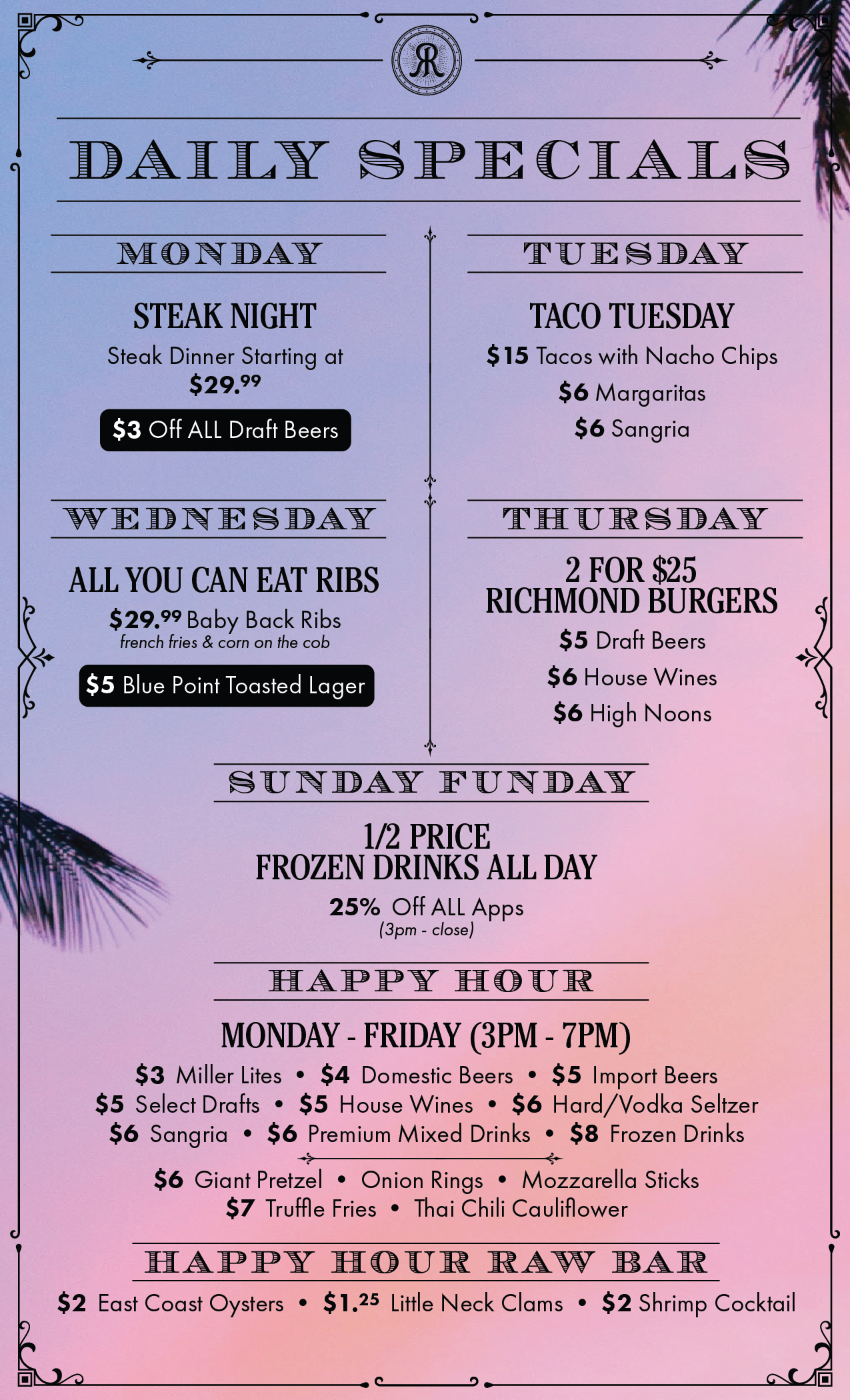 Daily Specials – Richmond Republic